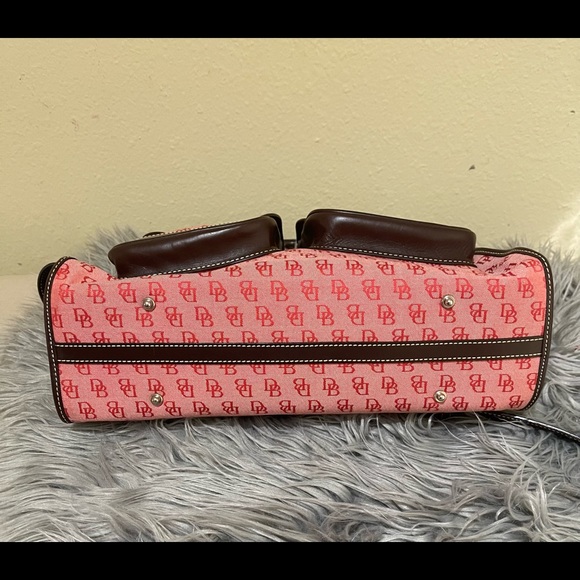 Dooney & Bourke Vintage Satchel Red Logo Fabric Print - Picture 6 of 12